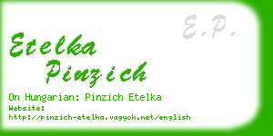 etelka pinzich business card